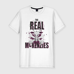Мужская футболка премиум с принтом The real McKenzies (брызги) в Тюмени, 92% хлопок, 8% лайкра | приталенный силуэт, круглый вырез ворота, длина до линии бедра, короткий рукав | 