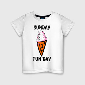 Детская футболка хлопок с принтом Рожок в Тюмени, 100% хлопок | круглый вырез горловины, полуприлегающий силуэт, длина до линии бедер | sunday fun day | воскресенье веселый день