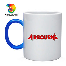Кружка хамелеон с принтом airbourne в Тюмени, керамика | меняет цвет при нагревании, емкость 330 мл | airbourne | kubana | кубана | лого | логотип | метал | музыка | подарок | разное | рок