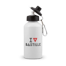 Бутылка спортивная с принтом Bastille в Тюмени, металл | емкость — 500 мл, в комплекте две пластиковые крышки и карабин для крепления | Тематика изображения на принте: bastille | pop rock | rock | альтернатива | инди рок | музыка | поп рок | рок | сердце | треугольник | я люблю