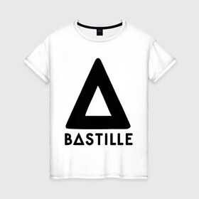 Женская футболка хлопок с принтом Bastille в Тюмени, 100% хлопок | прямой крой, круглый вырез горловины, длина до линии бедер, слегка спущенное плечо | bastille | kubana | rock | кубана | музыка | подарок | рок | треугольник