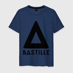 Мужская футболка хлопок с принтом Bastille в Тюмени, 100% хлопок | прямой крой, круглый вырез горловины, длина до линии бедер, слегка спущенное плечо. | bastille | kubana | rock | кубана | музыка | подарок | рок | треугольник