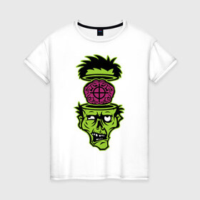 Женская футболка хлопок с принтом Зомби на прицеле в Тюмени, 100% хлопок | прямой крой, круглый вырез горловины, длина до линии бедер, слегка спущенное плечо | зомби на прицеле | монстры | привидения и дьяволы | прикольные картинки