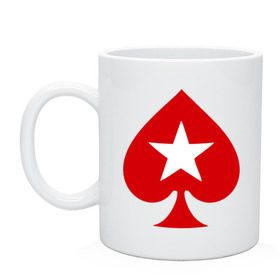 Кружка с принтом Покер Пики Poker Stars в Тюмени, керамика | объем — 330 мл, диаметр — 80 мм. Принт наносится на бока кружки, можно сделать два разных изображения | игры | карты | покер | покер пики poker stars
