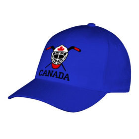 Бейсболка с принтом Canada (Канадский хоккей) в Тюмени, 100% хлопок | классический козырек, металлическая застежка-регулятор размера | canada | канадский | клюшка | спорт | хоккей | шайба