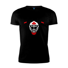 Мужская футболка премиум с принтом Canada (Канадский хоккей) в Тюмени, 92% хлопок, 8% лайкра | приталенный силуэт, круглый вырез ворота, длина до линии бедра, короткий рукав | canada | канадский | клюшка | спорт | хоккей | шайба