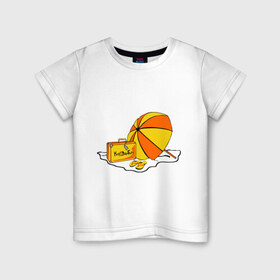 Детская футболка хлопок с принтом Казантип пляж в Тюмени, 100% хлопок | круглый вырез горловины, полуприлегающий силуэт, длина до линии бедер | Тематика изображения на принте: зонтик | казантип пляж | туристические
