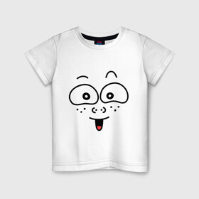 Детская футболка хлопок с принтом Игривая рожица в Тюмени, 100% хлопок | круглый вырез горловины, полуприлегающий силуэт, длина до линии бедер | 