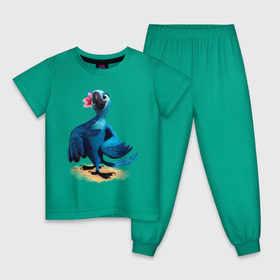 Детская пижама хлопок с принтом Жемчужинка в Тюмени, 100% хлопок |  брюки и футболка прямого кроя, без карманов, на брюках мягкая резинка на поясе и по низу штанин
 | myparrots | жемчужинка | мультик | мультфильм | попугай | рио | рио 2 | цветок