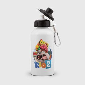 Бутылка спортивная с принтом Луис в Тюмени, металл | емкость — 500 мл, в комплекте две пластиковые крышки и карабин для крепления | бульдог | луис | мультик | мультфильм | пес | рио 2 | рои | собака