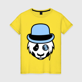 Женская футболка хлопок с принтом Панда из высшего света в Тюмени, 100% хлопок | прямой крой, круглый вырез горловины, длина до линии бедер, слегка спущенное плечо | 