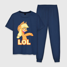 Мужская пижама хлопок с принтом Пони lol в Тюмени, 100% хлопок | брюки и футболка прямого кроя, без карманов, на брюках мягкая резинка на поясе и по низу штанин
 | lol | my little pony | pony | брони | лол | пони | пони lol