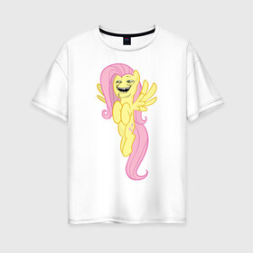 Женская футболка хлопок Oversize с принтом Пони троллфейс в Тюмени, 100% хлопок | свободный крой, круглый ворот, спущенный рукав, длина до линии бедер
 | my little pony | pony | брони | пони | пони троллфейс | тролл