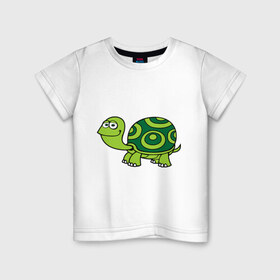 Детская футболка хлопок с принтом Черепаха в Тюмени, 100% хлопок | круглый вырез горловины, полуприлегающий силуэт, длина до линии бедер | 