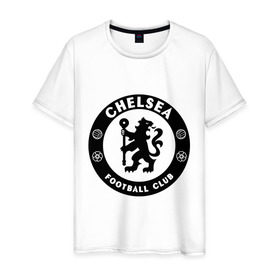 Мужская футболка хлопок с принтом Chelsea logo в Тюмени, 100% хлопок | прямой крой, круглый вырез горловины, длина до линии бедер, слегка спущенное плечо. | 1905 | chelsea | chelsea logo | fc | footbal club | лого | логотип | спорт | футбол | футбольный клуб | челси