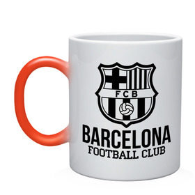 Кружка хамелеон с принтом Barcelona FC в Тюмени, керамика | меняет цвет при нагревании, емкость 330 мл | barcelona | fc | fc barcelona | footbal club | барселона | лого | логотип | спорт | футбол | футбольный клуб