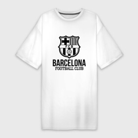 Платье-футболка хлопок с принтом Barcelona FC в Тюмени,  |  | barcelona | fc | fc barcelona | footbal club | барселона | лого | логотип | спорт | футбол | футбольный клуб