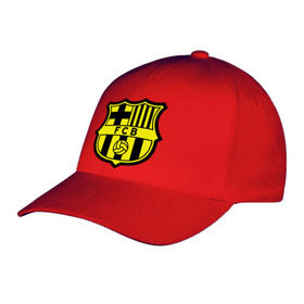 Бейсболка с принтом Barcelona logo в Тюмени, 100% хлопок | классический козырек, металлическая застежка-регулятор размера | Тематика изображения на принте: barcelona | fc | fc barcelona | footbal club | барселона | лого | логотип | спорт | футбол | футбольный клуб