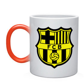 Кружка хамелеон с принтом Barcelona logo в Тюмени, керамика | меняет цвет при нагревании, емкость 330 мл | barcelona | fc | fc barcelona | footbal club | барселона | лого | логотип | спорт | футбол | футбольный клуб