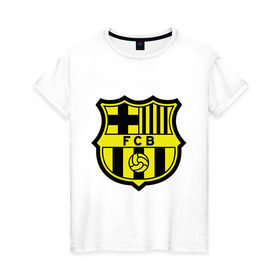 Женская футболка хлопок с принтом Barcelona logo в Тюмени, 100% хлопок | прямой крой, круглый вырез горловины, длина до линии бедер, слегка спущенное плечо | barcelona | fc | fc barcelona | footbal club | барселона | лого | логотип | спорт | футбол | футбольный клуб
