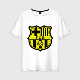 Женская футболка хлопок Oversize с принтом Barcelona logo в Тюмени, 100% хлопок | свободный крой, круглый ворот, спущенный рукав, длина до линии бедер
 | barcelona | fc | fc barcelona | footbal club | барселона | лого | логотип | спорт | футбол | футбольный клуб