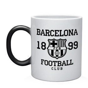 Кружка хамелеон с принтом Barcelona 1899 в Тюмени, керамика | меняет цвет при нагревании, емкость 330 мл | barcelona | fc | fc barcelona | footbal club | барселона | лого | логотип | спорт | футбол | футбольный клуб