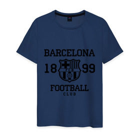 Мужская футболка хлопок с принтом Barcelona 1899 в Тюмени, 100% хлопок | прямой крой, круглый вырез горловины, длина до линии бедер, слегка спущенное плечо. | barcelona | fc | fc barcelona | footbal club | барселона | лого | логотип | спорт | футбол | футбольный клуб