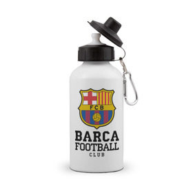 Бутылка спортивная с принтом Barcelona FC в Тюмени, металл | емкость — 500 мл, в комплекте две пластиковые крышки и карабин для крепления | barcelona | fc | fc barcelona | footbal club | барселона | лого | логотип | спорт | футбол | футбольный клуб