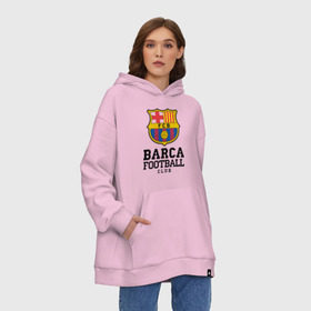 Худи SuperOversize хлопок с принтом Barcelona FC в Тюмени, 70% хлопок, 30% полиэстер, мягкий начес внутри | карман-кенгуру, эластичная резинка на манжетах и по нижней кромке, двухслойный капюшон
 | barcelona | fc | fc barcelona | footbal club | барселона | лого | логотип | спорт | футбол | футбольный клуб