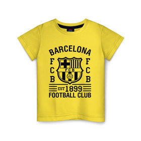 Детская футболка хлопок с принтом FC Barcelona в Тюмени, 100% хлопок | круглый вырез горловины, полуприлегающий силуэт, длина до линии бедер | barcelona | fc | fc barcelona | footbal club | барселона | лого | логотип | спорт | футбол | футбольный клуб
