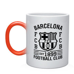 Кружка хамелеон с принтом FC Barcelona в Тюмени, керамика | меняет цвет при нагревании, емкость 330 мл | barcelona | fc | fc barcelona | footbal club | барселона | лого | логотип | спорт | футбол | футбольный клуб