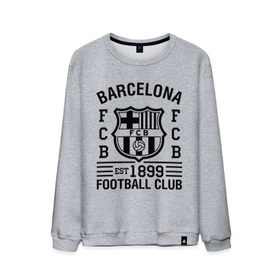 Мужской свитшот хлопок с принтом FC Barcelona в Тюмени, 100% хлопок |  | barcelona | fc | fc barcelona | footbal club | барселона | лого | логотип | спорт | футбол | футбольный клуб