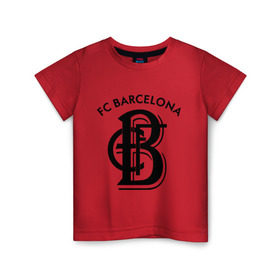 Детская футболка хлопок с принтом FC Barcelona в Тюмени, 100% хлопок | круглый вырез горловины, полуприлегающий силуэт, длина до линии бедер | barcelona | fc | fc barcelona | footbal club | барселона | лого | логотип | спорт | футбол | футбольный клуб