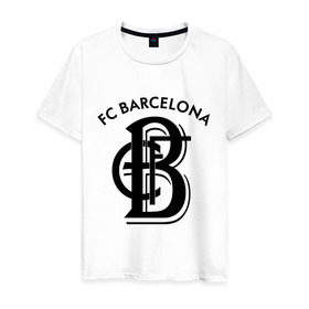 Мужская футболка хлопок с принтом FC Barcelona в Тюмени, 100% хлопок | прямой крой, круглый вырез горловины, длина до линии бедер, слегка спущенное плечо. | barcelona | fc | fc barcelona | footbal club | барселона | лого | логотип | спорт | футбол | футбольный клуб