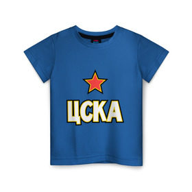 Детская футболка хлопок с принтом ЦСКА в Тюмени, 100% хлопок | круглый вырез горловины, полуприлегающий силуэт, длина до линии бедер | Тематика изображения на принте: цска