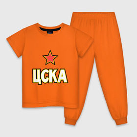 Детская пижама хлопок с принтом ЦСКА в Тюмени, 100% хлопок |  брюки и футболка прямого кроя, без карманов, на брюках мягкая резинка на поясе и по низу штанин
 | цска