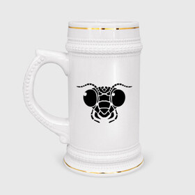 Кружка пивная с принтом Насекомое в Тюмени,  керамика (Материал выдерживает высокую температуру, стоит избегать резкого перепада температур) |  объем 630 мл | голова | муравей | муха | насекомое