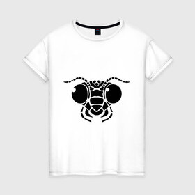 Женская футболка хлопок с принтом Насекомое в Тюмени, 100% хлопок | прямой крой, круглый вырез горловины, длина до линии бедер, слегка спущенное плечо | голова | муравей | муха | насекомое
