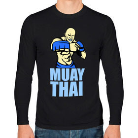 Мужской лонгслив хлопок с принтом Muay Thai (Тайский бокс) в Тюмени, 100% хлопок |  | 