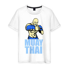 Мужская футболка хлопок с принтом Muay Thai (Тайский бокс) в Тюмени, 100% хлопок | прямой крой, круглый вырез горловины, длина до линии бедер, слегка спущенное плечо. | Тематика изображения на принте: 