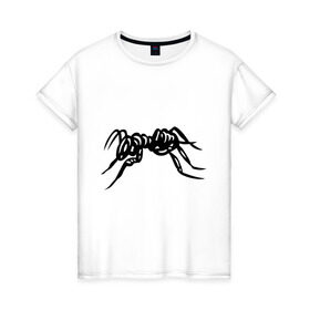 Женская футболка хлопок с принтом Муравей в Тюмени, 100% хлопок | прямой крой, круглый вырез горловины, длина до линии бедер, слегка спущенное плечо | муравей | насекомые