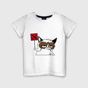 Детская футболка хлопок с принтом Веселая Dota2 в Тюмени, 100% хлопок | круглый вырез горловины, полуприлегающий силуэт, длина до линии бедер | dota | dota2 | дота | дотан | дотка | осторожно дота