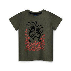 Детская футболка хлопок с принтом Грибочки в Тюмени, 100% хлопок | круглый вырез горловины, полуприлегающий силуэт, длина до линии бедер | Тематика изображения на принте: грибочки | грибы | клуб | пара | свет | танцор | танцы