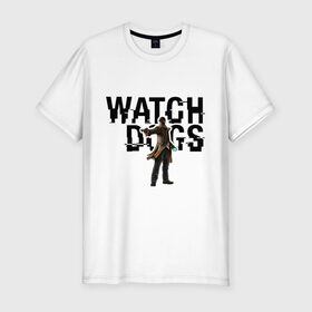 Мужская футболка премиум с принтом Watch Dogs в Тюмени, 92% хлопок, 8% лайкра | приталенный силуэт, круглый вырез ворота, длина до линии бедра, короткий рукав | 