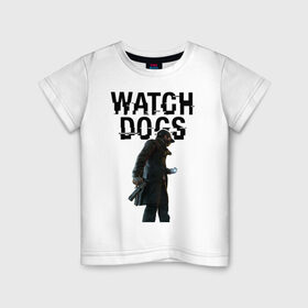 Детская футболка хлопок с принтом Watch Dogs в Тюмени, 100% хлопок | круглый вырез горловины, полуприлегающий силуэт, длина до линии бедер | 