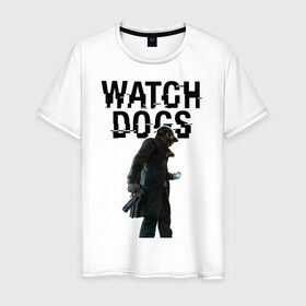 Мужская футболка хлопок с принтом Watch Dogs в Тюмени, 100% хлопок | прямой крой, круглый вырез горловины, длина до линии бедер, слегка спущенное плечо. | 