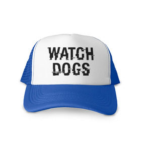 Кепка тракер с сеткой с принтом Watch Dogs в Тюмени, трикотажное полотно; задняя часть — сетка | длинный козырек, универсальный размер, пластиковая застежка | wg | игра