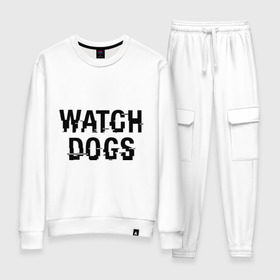Женский костюм хлопок с принтом Watch Dogs в Тюмени, 100% хлопок | на свитшоте круглая горловина, мягкая резинка по низу. Брюки заужены к низу, на них два вида карманов: два 