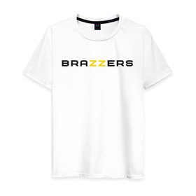 Мужская футболка хлопок с принтом Brazzers в Тюмени, 100% хлопок | прямой крой, круглый вырез горловины, длина до линии бедер, слегка спущенное плечо. | brazzers