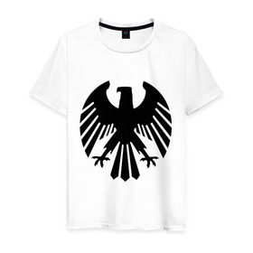 Мужская футболка хлопок с принтом Немецкий гербовый орёл в Тюмени, 100% хлопок | прямой крой, круглый вырез горловины, длина до линии бедер, слегка спущенное плечо. | геральдика | герб | немецкий | орел | птица | рисунок